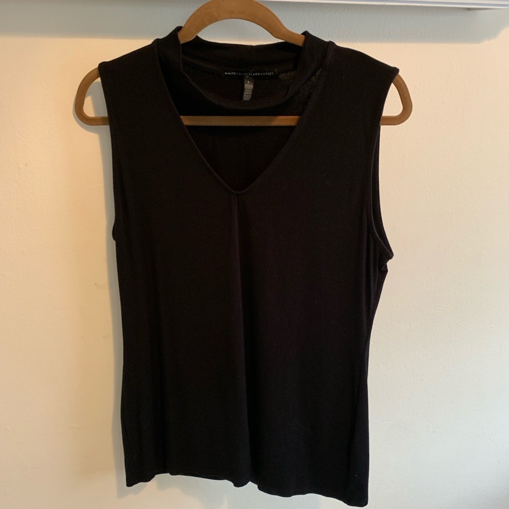 White House Black Market Women Blouse Black Large